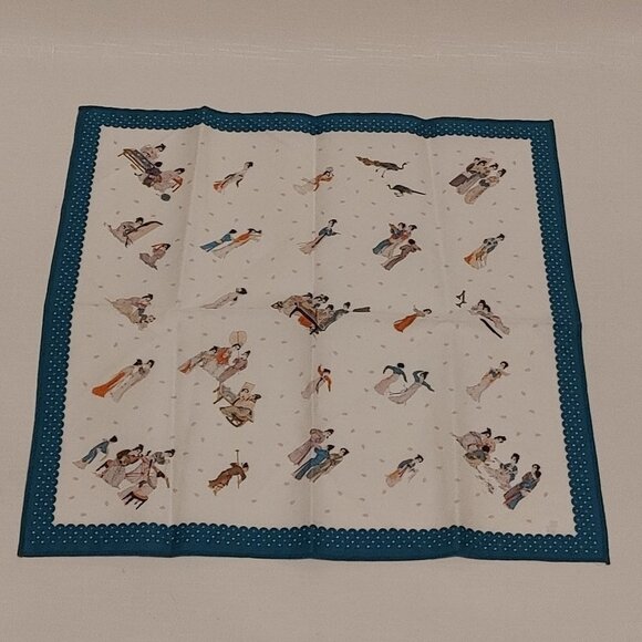 National Palace Museum - Spring Dawn in the Han Palace Handkerchief - Blue BNIP - Picture 7 of 8